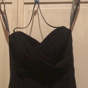 Black strapless floor length dress